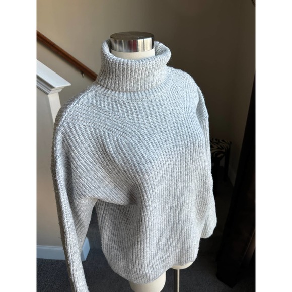 ASOS Sweaters - Asos gray ribbed chunky roll neck oversized sweater, size 2